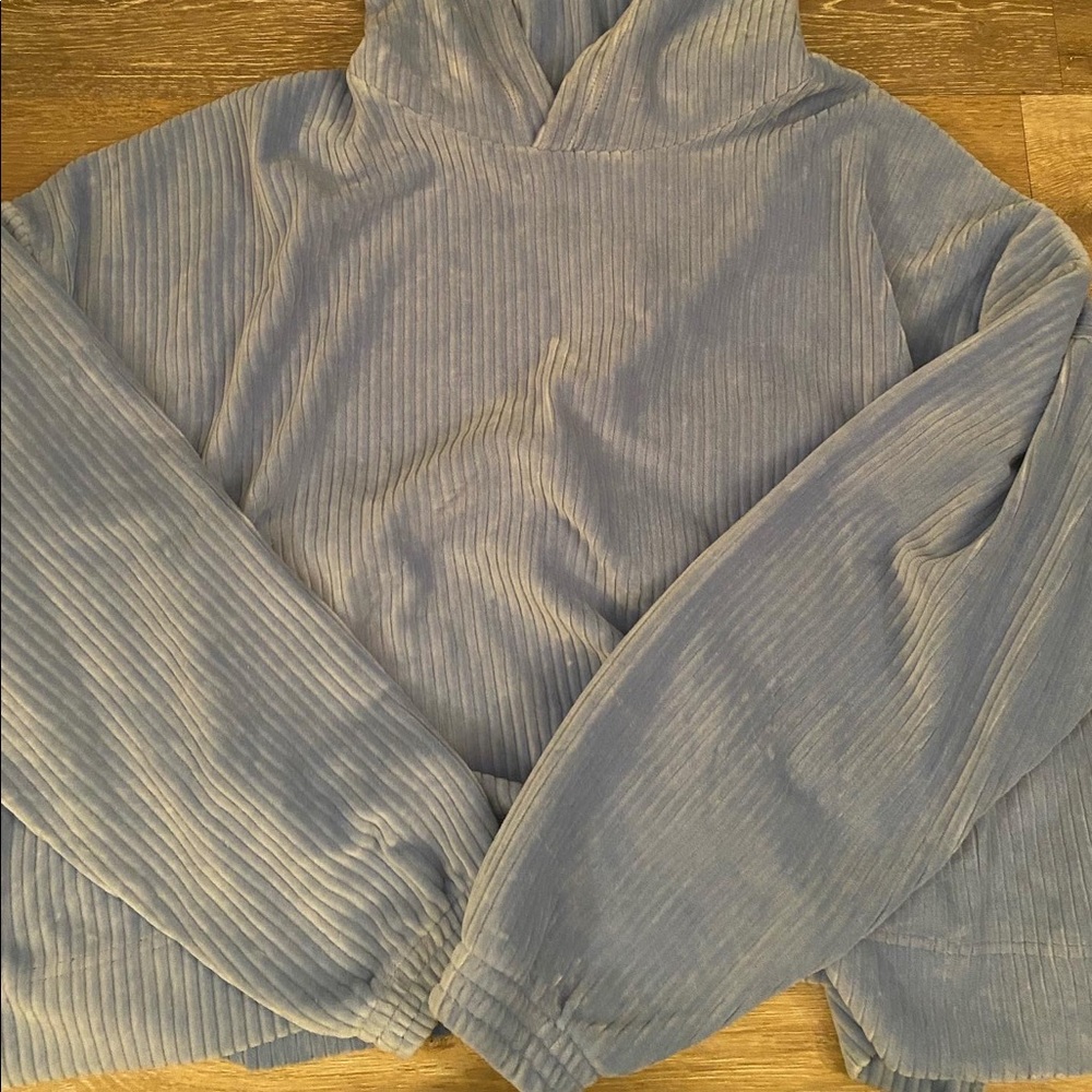 aerie velour cropped hoodie